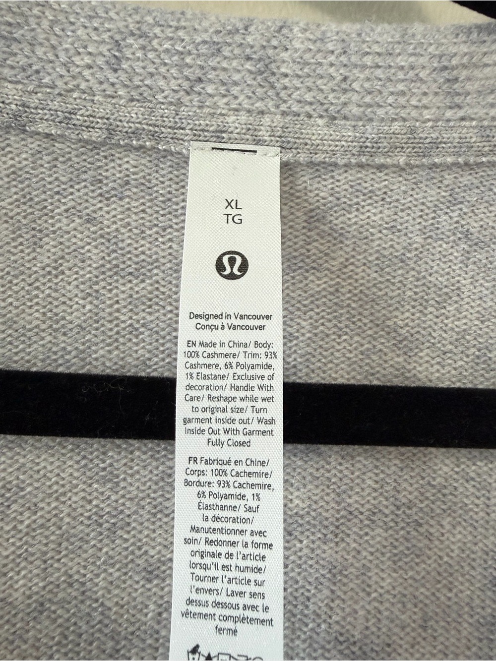 LULULEMON CASHMERE SLIM-FIT CARDIGAN SIZE XL - Picture 9 of 12